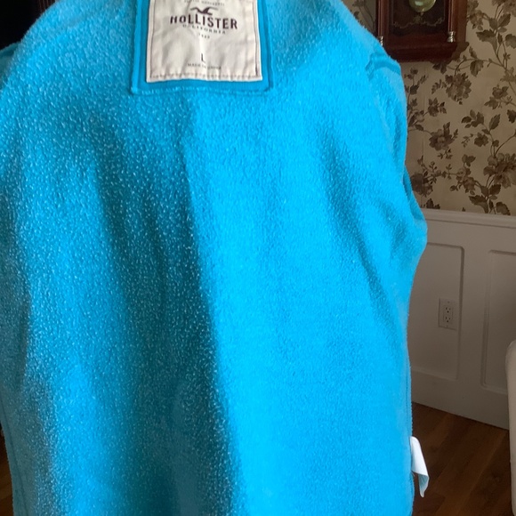 Hollister Full Zip Hooded Sweatshirt Cotton Blend Light Green Size L - Picture 6 of 8